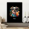 Hond in tropische sferen canvas 2cm klein -sfeer6