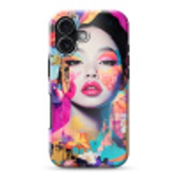 Vrouw - Portret - Abstract - Paars Toughcase MagSafe Apple iPhone 17 klein -3d