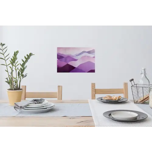 Abstract - Heuvels - Landschap - Paars Muursticker klein -eettafel