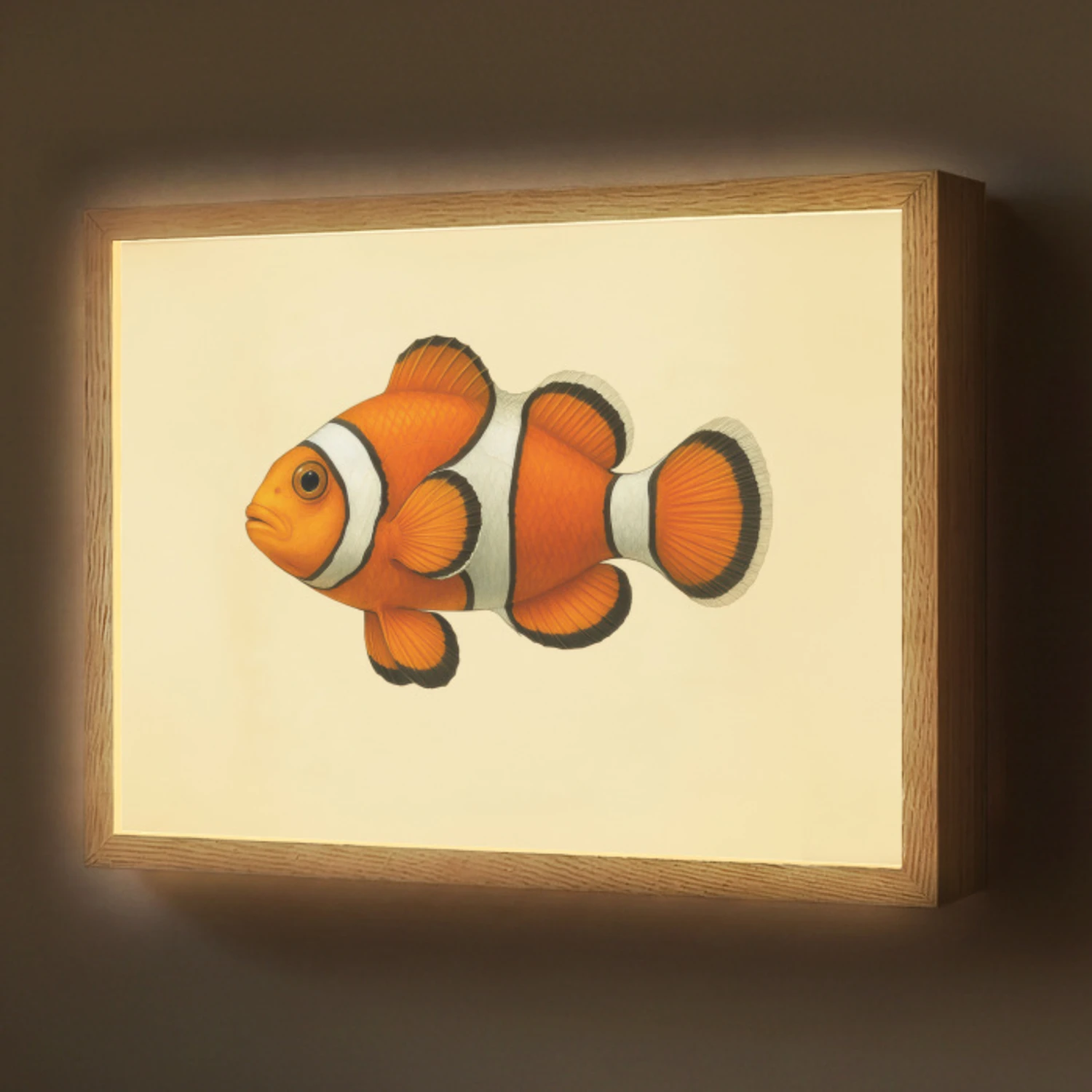 Vis - Oranje - Strepen Light Box met batterij (Wandlamp) middel -z3d_website