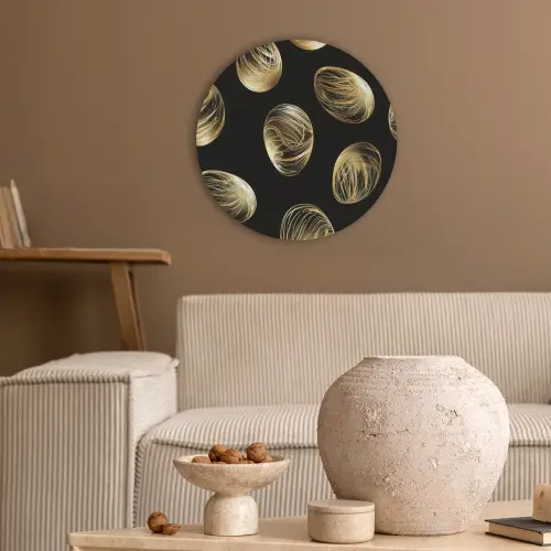 Eieren - Goud - Patroon Akoestische PET Vilt - Rond klein -sfeer1
