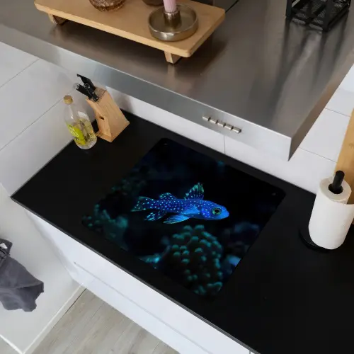 Vis - Stippen - Koraal - Blauw Inductie beschemer met haakjes middel -sfeer1
