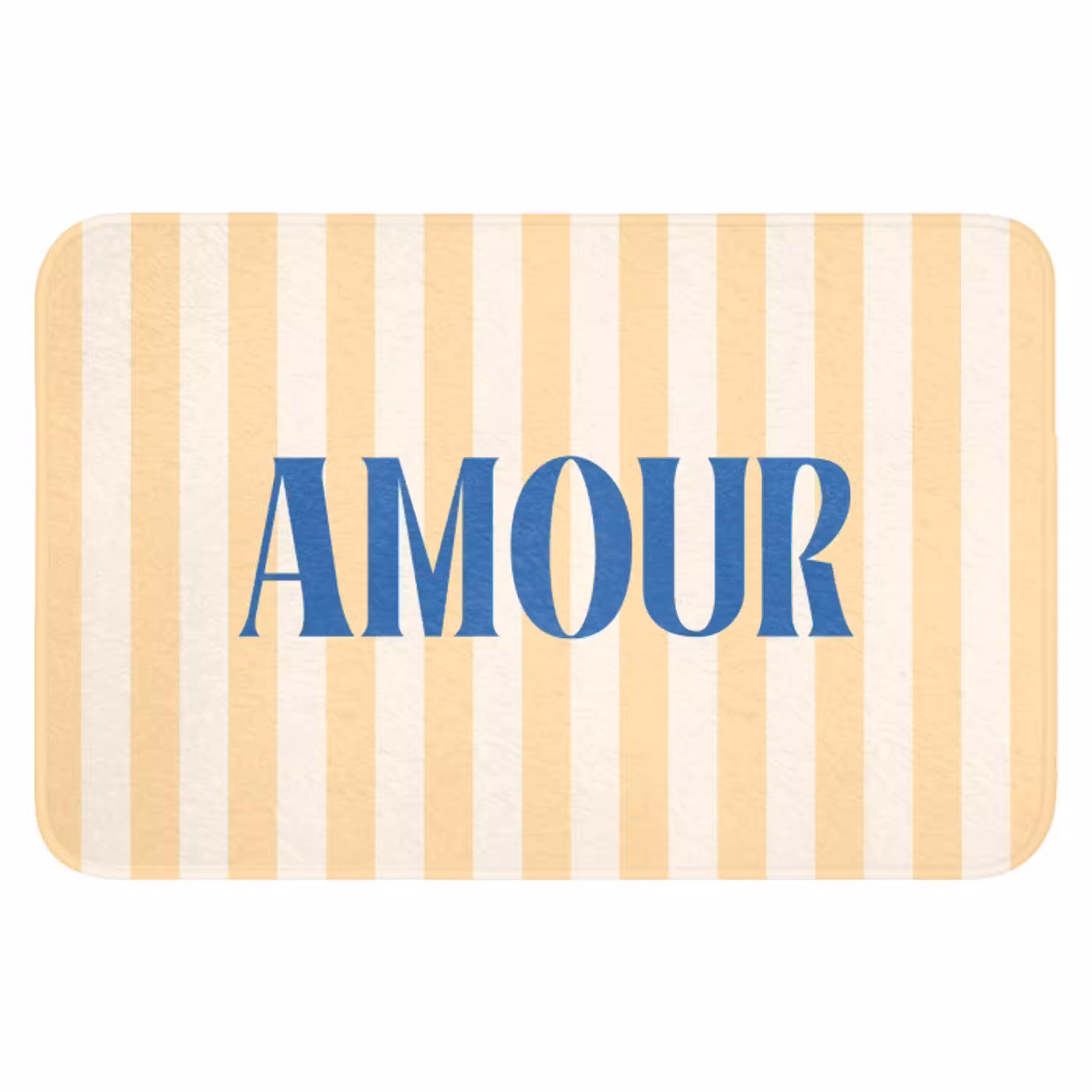 Blauw - Geel - Strepen - Amour WCmat klein -3d