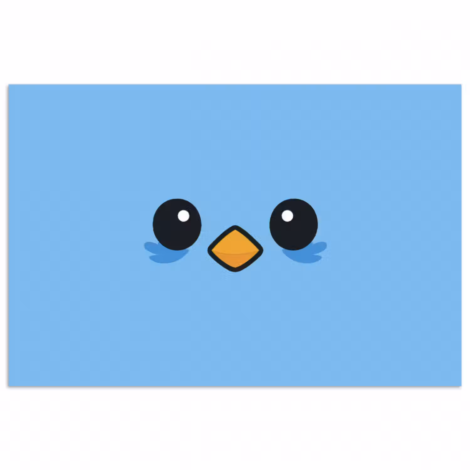 Poster - Vogel - Blau - Einfach