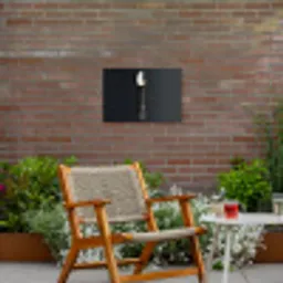 Lepel - Zilver - Metaal Tuinposter op houten frame 2 cm dik klein -sfeer3