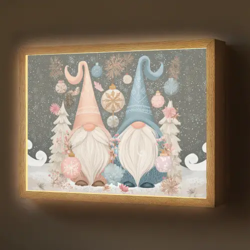 Kerst - Gnomen - Pastel Light Box met batterij (Wandlamp) middel -z3d_website