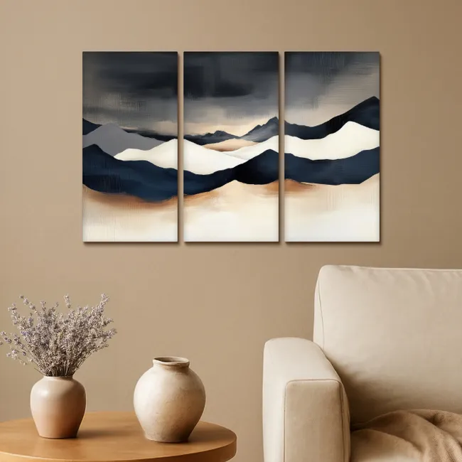 Landschap - Abstract - Modern Canvas - Meerluiken 3 luik klein -sfeer1