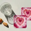 Hartvorm - Roze - Tie dye onderzetter kurk middel -sfeer4