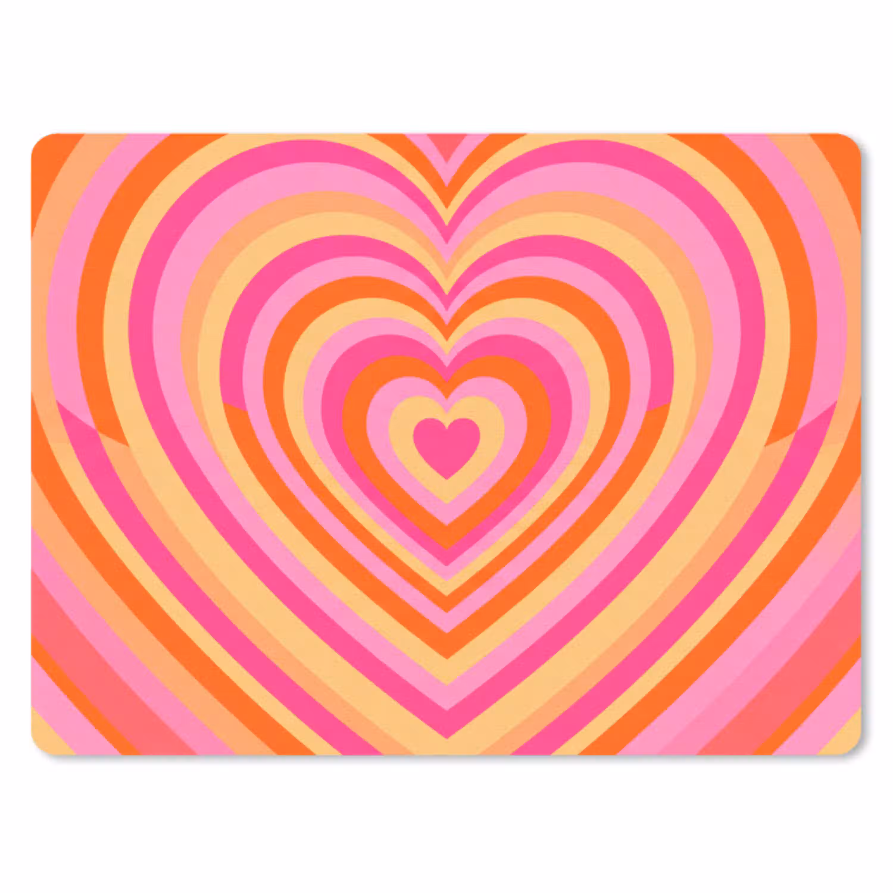 Hart - Concentrisch - Abstract - Liefde - Kleurrijk muismat rubber klein -3d