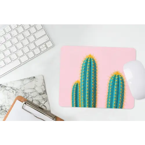Cactussen - Modern - Pastel muismat rubber klein -witbureau