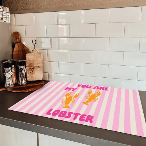 Lobster - Love - Valentijn Inductie beschermer vinyl 3mm klein -sfeer3