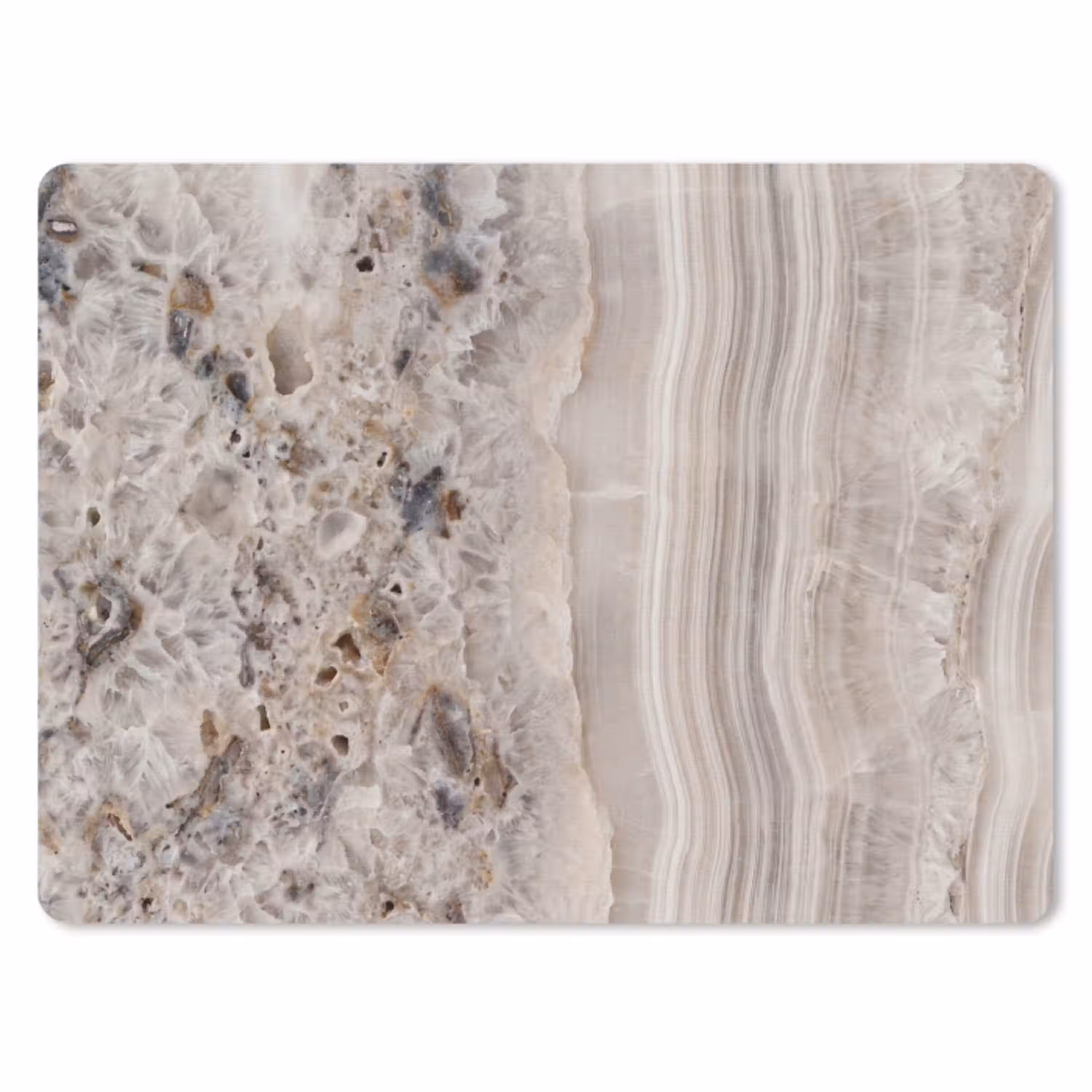 Steen - Textuur - Abstract - Beige - Wit muismat rubber klein -3d