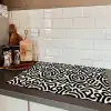 Modern - Abstract - Zwart Inductie beschermer vinyl 3mm klein 276 -sfeer3