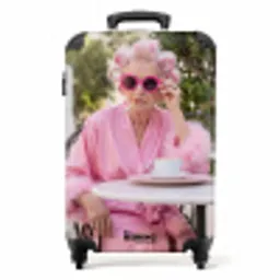 Ochtendjas - Krulspelden - Roze NBS - Handbagage koffer - Volwassenen Unisex middel -productfoto_recht