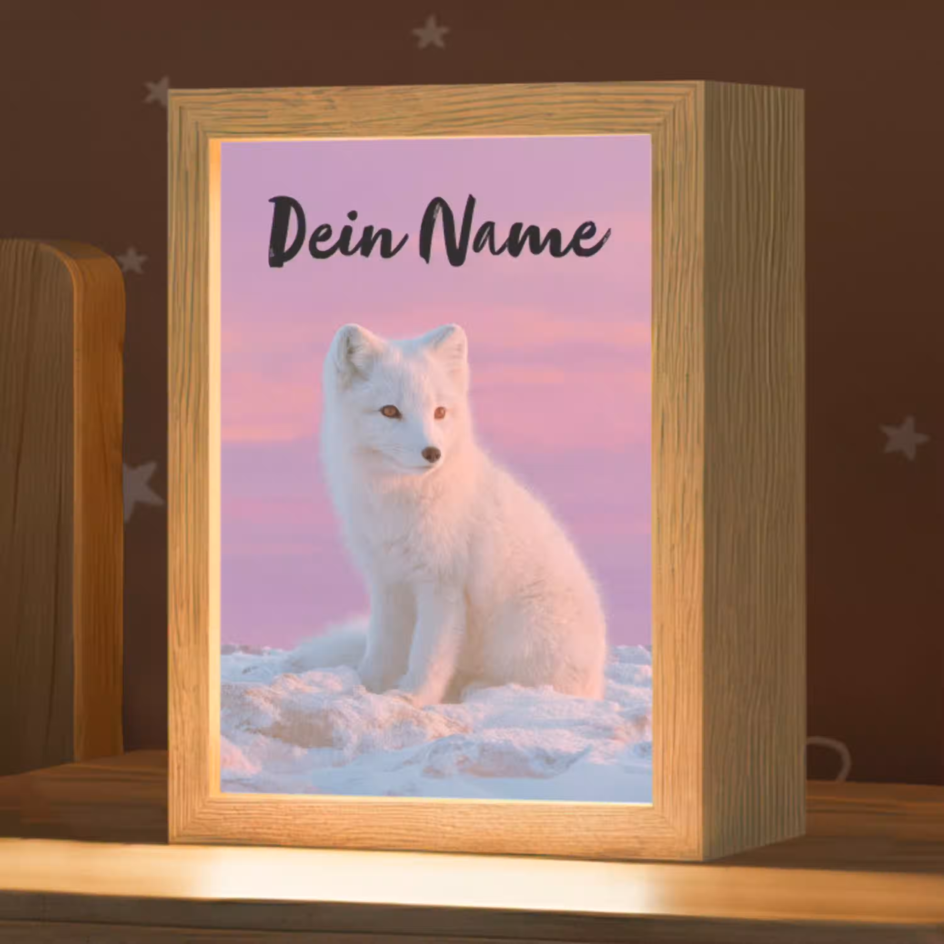 Poolvos - Sneeuw - Roze Light Box met kabel (Kinderlampje) klein -zzz_3d_website
