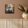 Pauw - Vogel - Bloemen - Planten - Pauwenveren aluminium wit klein -sfeer4