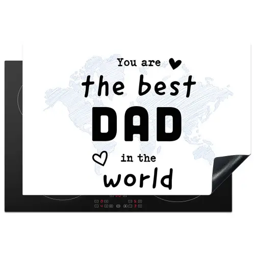 Quotes - The best dad in the world - Spreuken - Papa Inductie beschermer vinyl 3mm klein -3d