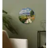Mensen - Wandelen - Zandpad - Velden Wandcirkel kunststof plaat 5mm dik klein -sfeer3