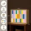 Stroken - Blauw - Patroon - Abstract Light Box met batterij (Wandlamp) middel -USP_websiteoverzichtNL