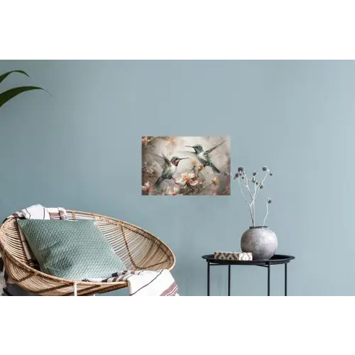 Kolibrie - Vogels - Bloemen - Planten Muursticker klein -plant