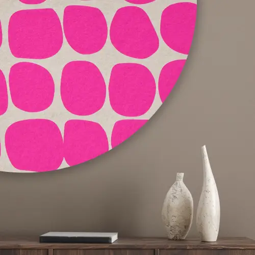 Stippen - Patroon - Roze Akoestische PET Vilt - Rond klein 838 -sfeer5_closeup