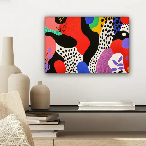 Abstract - Vormen - Kleuren - Stippen canvas 2cm klein -sfeer6