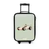 Beige retro raceauto op groen achtergrond Kinderkoffer - Zwart klein -3d