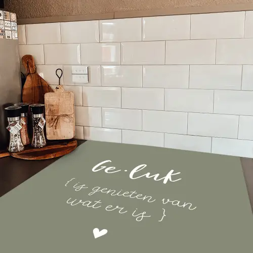 Geluk is genieten van wat er is - Quotes - Geluk definitie - Tekst - Woordenboek Inductie beschermer vinyl 3mm middel -sfeer3