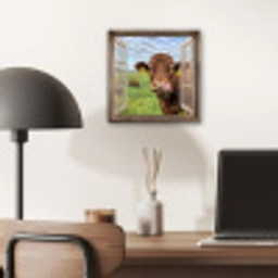 Doorkijk - Koe - Weiland - Landschap - Dieren aluminium wit klein -sfeer5