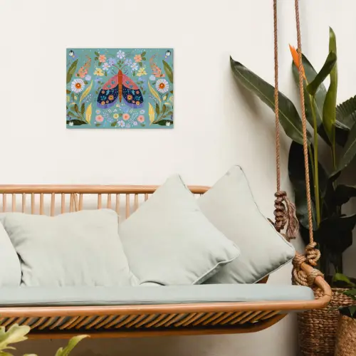 Vlinder - Sierlijk - Bloemen - Bladeren tuinposter los doek klein -sfeer7