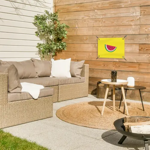 Fruit - Watermeloen - Geel tuinposter los doek klein -sfeer4