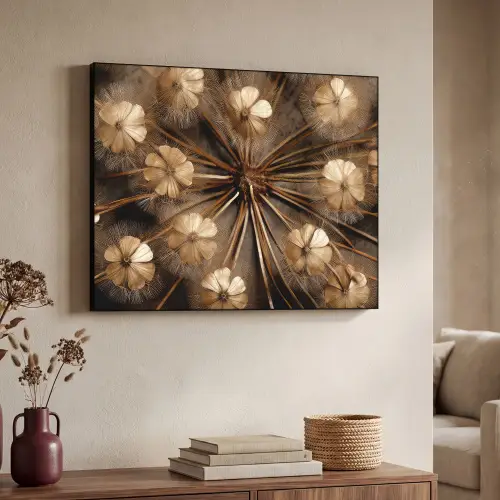 Droogbloemen - Bruin - Natuur Textielframe zwart klein -sfeer3
