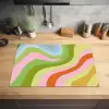 Lijnen - Pasteltinten - Golvend Inductie beschermer vinyl 3mm klein -sfeer5