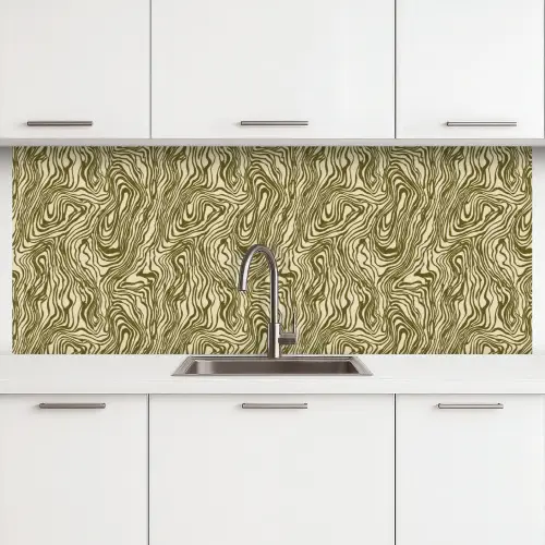 Abstract - Marmer - Groen keuken achterwand 2 middel 871 -3d