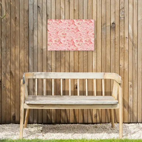 Vloeiend - Olieverf - Roze Tuinposter op houten frame 2 cm dik klein 845 -sfeer4