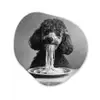 Poedel - Hond - Zwart - Wit - Schattig - Pasta Wandcirkel Organisch Plexiglas middel -3d