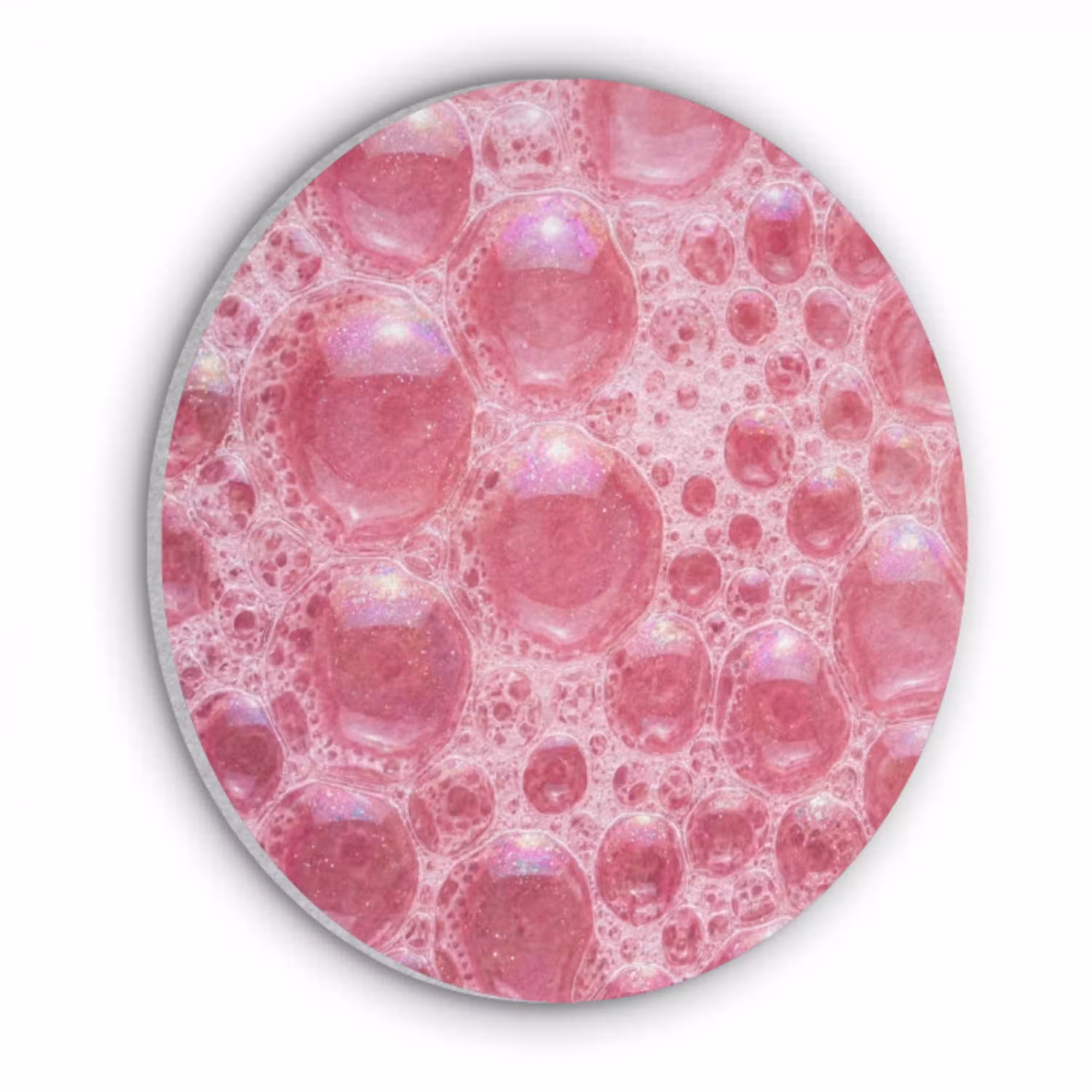 Roze - Schuim - Bubbels Akoestische PET Vilt - Rond klein -3d