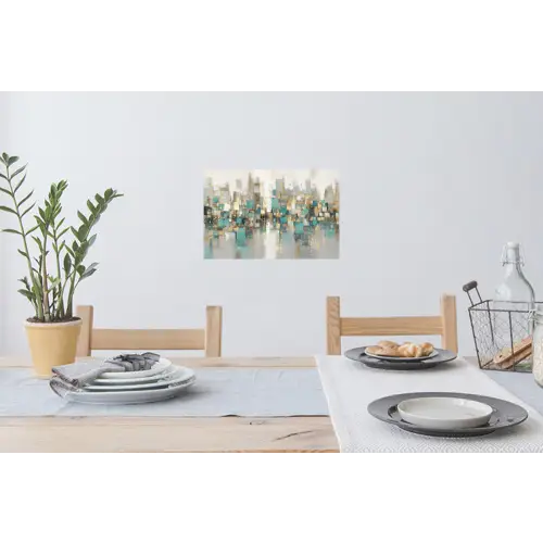 Abstract - Blokken - Goud - Skyline Muursticker klein -eettafel