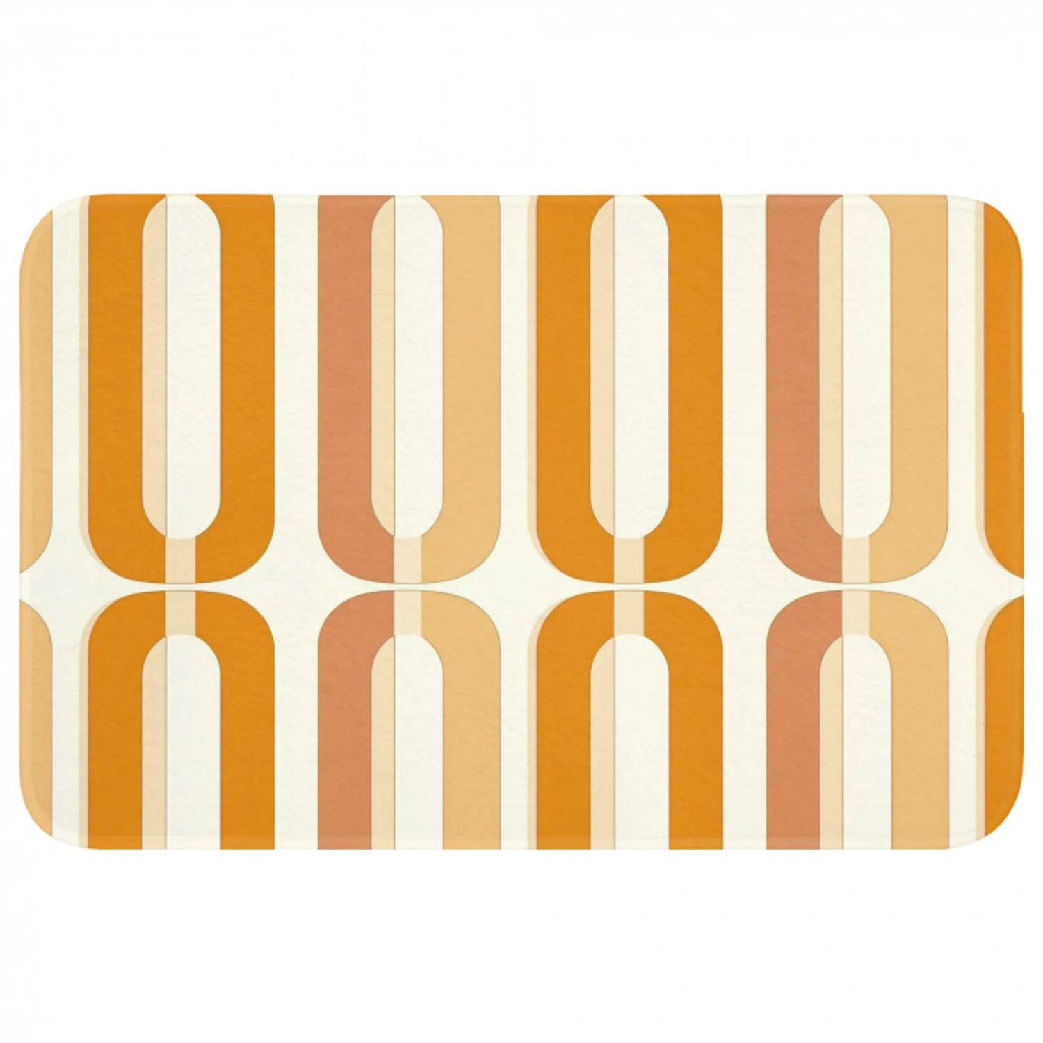 U-vorm - Retro - Oranje Badmat klein 997 -3d