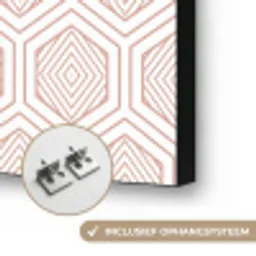 Lijnen - Patroon - Symmetrisch Textielframe zwart klein 947 -USP_ophangsysteemNL