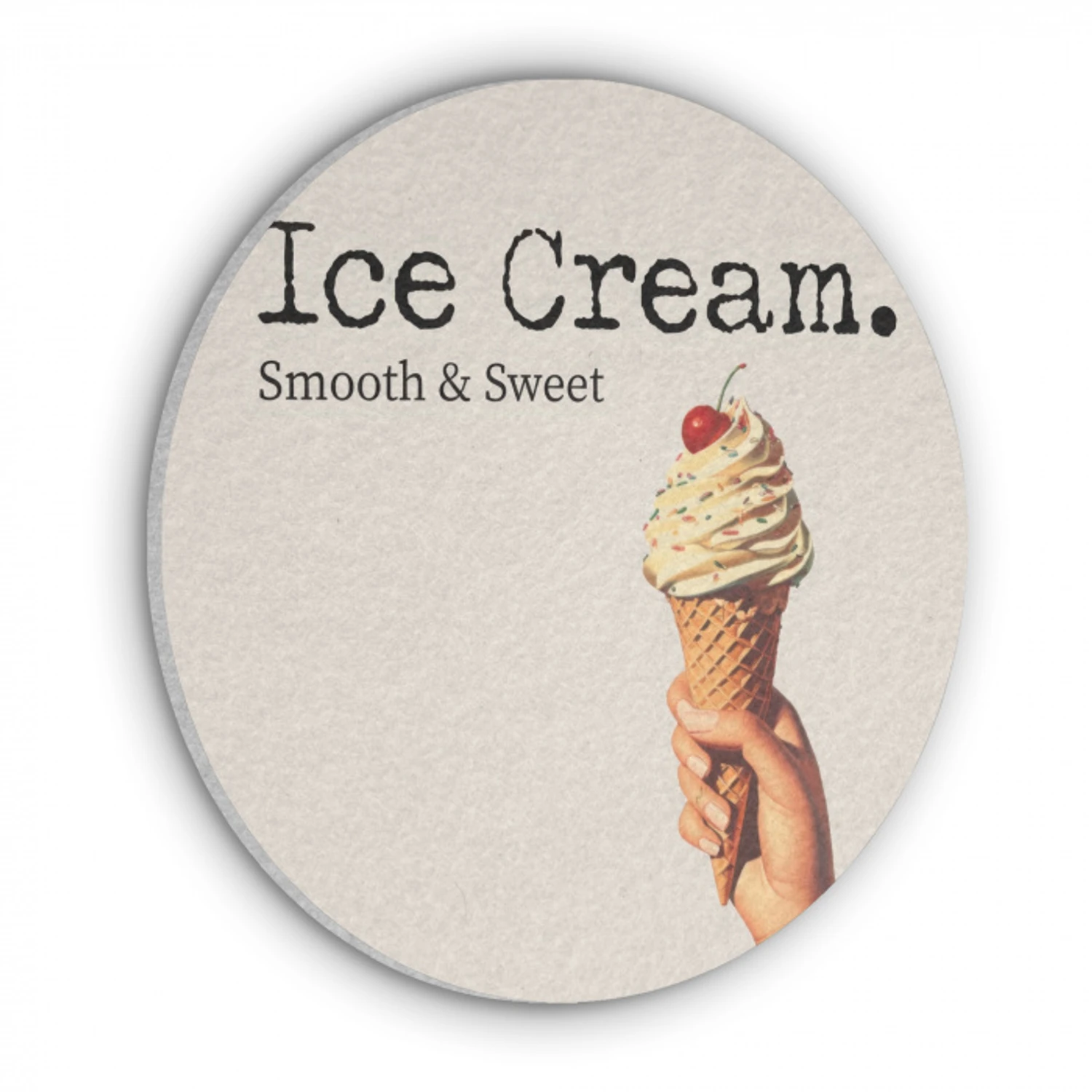 Ice cream - Softijs - Kleurrijk - Kers Akoestische PET Vilt - Rond klein -3d