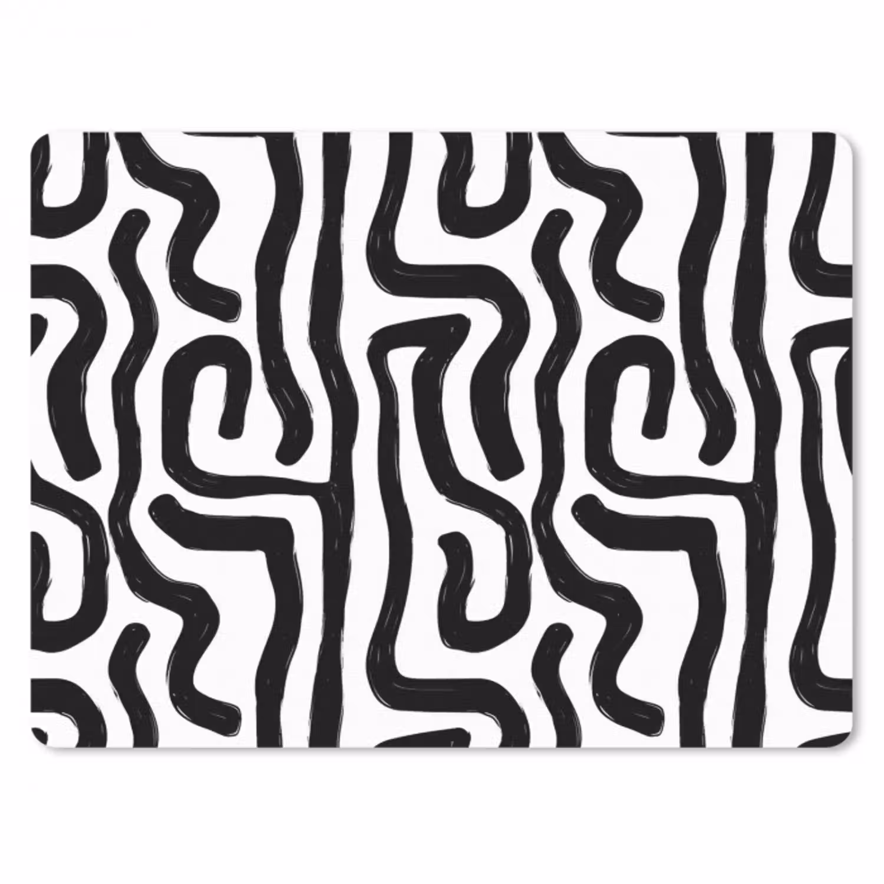 Modern - Lijnen - Zwart muismat rubber klein 262 -3d