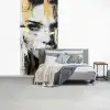 Portret - Vrouw - Penseelstreken - Goud fotobehang vinyl groot -slaapkamer