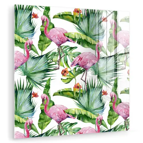 Bladeren - Flamingo - Bloemen - Jungle plexiglas 5mm klein -zzzproduct_nieuw