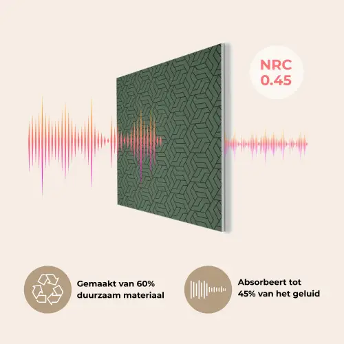 Donkergroen - Patroon - Lijnen - Zwart PET vilt klein 837 -USP_NL