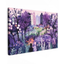 Park - Bomen - Bloemen - Gebouwen Tuinposter op houten frame 2 cm dik klein -3d