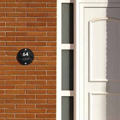Leisteen - Modern Naambord Rond klein -sfeer3-rond-XS