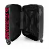 Zebrastrepen in zwart op felroze achtergrond NBS - Handbagage koffer - Volwassenen Unisex middel -binnenkant