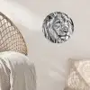 Portret - Leeuw - Zwart wit Wandcirkel behangsticker klein -sfeer4