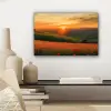 Klaprozen - Bloemen - Heuvels - Zonsondergang canvas 2cm klein -sfeer6